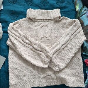 Cozy Cream Cable Knit Turtleneck Sweater